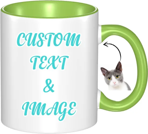 Miniatura 13 de Tazas de café con foto personalizadas, 11 onzas, tazas personalizadas con nombre de imagen/texto, regalos personalizados para el día de San Negro