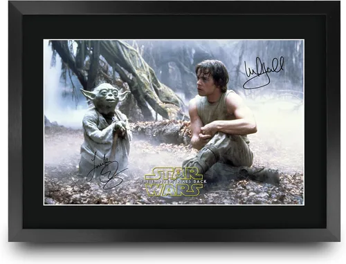Miniatura 37 de HWC Trading Star Wars Episodio 1 La Amenaza Fantasma Regalos Presentación Impresa Autografiada Montaje para Fans de Recuerdos de Películas - 16" x