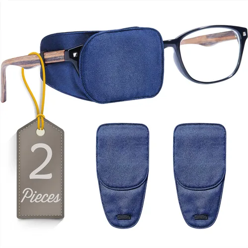 Miniatura 32 de Astropic Parche Grande de Seda para Ojos para Adultos y Niños con Gafas para Cubrir Cualquier Ojo (Grande, Caqui)