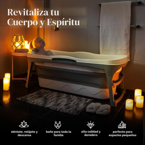 Miniatura 2 de Bañera portátil para adultos: bañera plegable extragrande de 56 pulgadas. Diseño ergonómico para el baño relajante definitivo, baño de hielo. Ideal