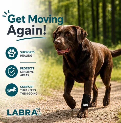 Miniatura 6 de Labra Soporte de pierna delantera para perro, envoltura de compresión con correas ajustables, muñequera para perro para apoyo, manga para piernas