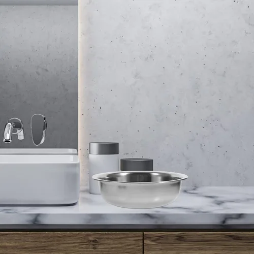 Miniatura 2 de BESTonZON Cuenco de metal para comida, platos de mezcla grandes, para hacer masa, lavabo para lavar alimentos, platos de cena, cuenco