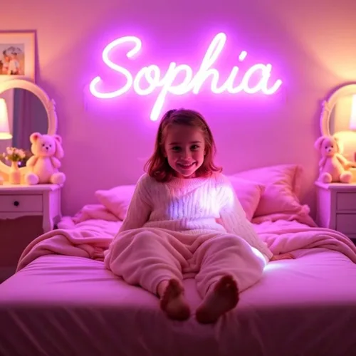 ADVPRO Letreros de neón LED personalizados, personalizables para dormitorio de niña, fiesta de cumpleaños, letrero de luz LED de neón grande Rojo