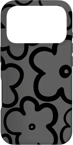 Miniatura 30 de Cute Flower Pattern Wildflower Charcoal Grey Black Floral Case for iPhone 17