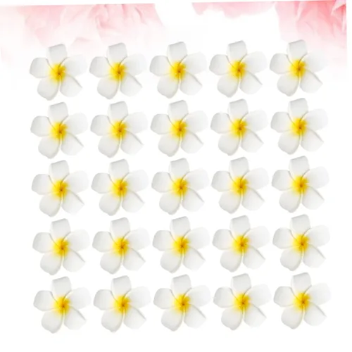 Miniatura 9 de FOMIYES 25 horquillas Frangipani para mujer, pinzas de pelo de flores de simulación, pinzas negras para novia, para playa, bodas, fiestas