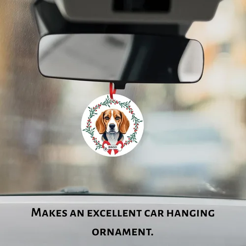 Miniatura 6 de Adorno de Navidad personalizado de Beagle, adorno personalizado con nombre de mascota, regalos para los amantes de los perros Beagle, decoración
