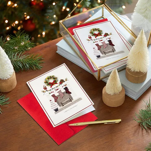 Miniatura 2 de Hallmark - Tarjetas de Navidad hechas a mano en caja (12 tarjetas con sobres) Chimenea, Hogar Feliz