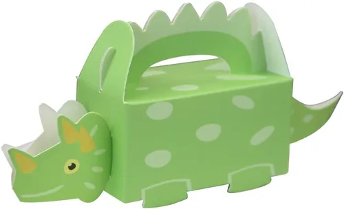 Miniatura 2 de 50 cajas de regalo de dinosaurio verde para niños, decoración de baby shower, bolsa de golosinas de papel, caja de dulces para primer cumpleaños