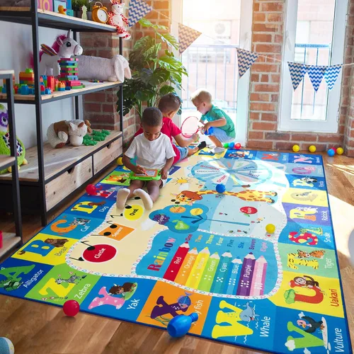 Miniatura 24 de Alfombras infantiles lavables para sala de juegos, alfombras de aprendizaje educativas y divertidas con formas de animales del alfabeto ABC