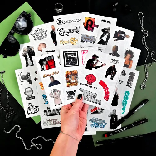Miniatura 3 de BulbaCraft 100 piezas de calcomanías de Hip Hop, calcomanías de rapero de los 2000, calcomanías de rap, accesorios de rap - Ofertas de música