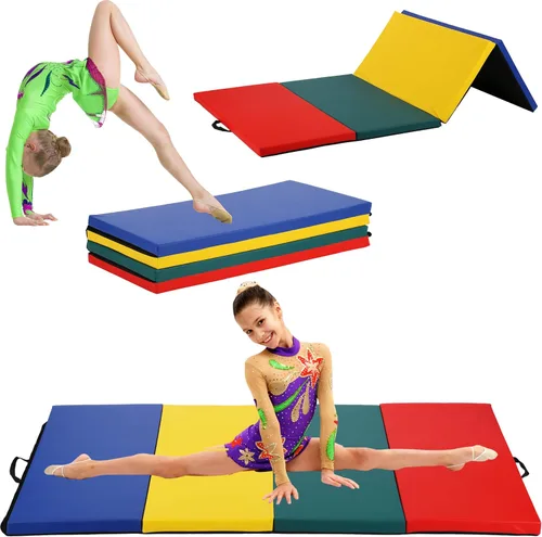 Miniatura 14 de BLKMTY Gymnastics Mats, Folding Exercise Mat Gym Yoga Aerobics Fitness Mats Kids' Gymnastics Tumbling Mat with Carrying Handles for Home Gym