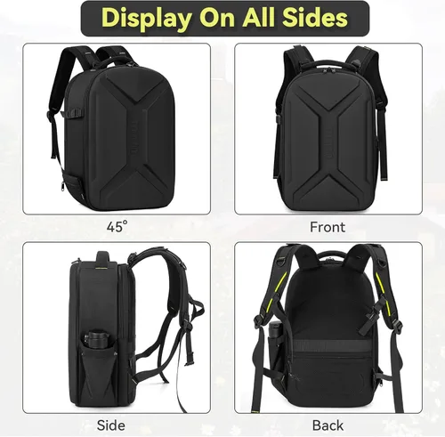 Miniatura 7 de Mochila para cámara, DSLR/SLR/SLR/sin espejo para cámara fotográfica con cubierta para lluvia, funda rígida impermeable para cámara con soporte