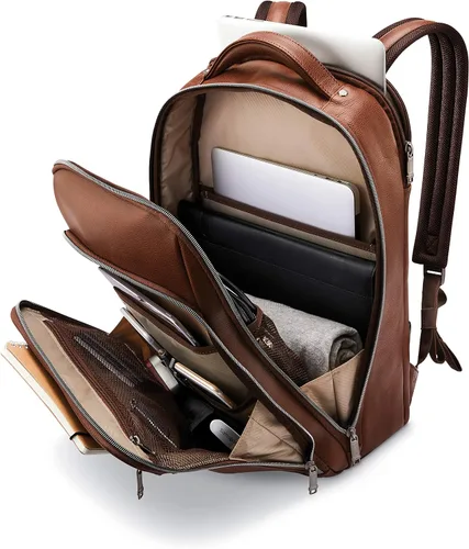 Miniatura 5 de Samsonite Mochila clásica de cuero, Coñac, Mochila clásica de cuero