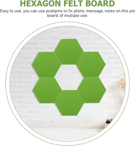 Miniatura 8 de MAGICLULU Paquete de 12 azulejos de pared de fieltro hexagonales, paneles acústicos para el hogar, oficina, aula