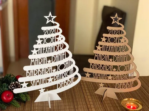 Miniatura 5 de Árboles de Navidad personalizados con nombres de familia personalizados, decoración de Navidad 2025, regalo para la familia, decoración del hogar