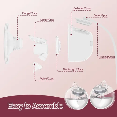 Miniatura 6 de CaraCups portátiles de 17 mm para recolección de leche, copas de recolección manos libres compatibles con Spectra S1/S2/9 Plus/SG, aptas para bombas