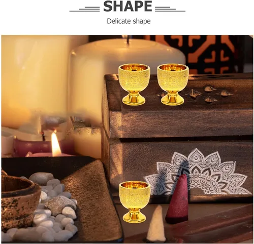 Miniatura 7 de iplusmile Paquete de 6 tazas pequeñas para adoración del templo, mini copas de cáliz de 1.96 x 1.77 pulgadas decorativas para agua y superficie