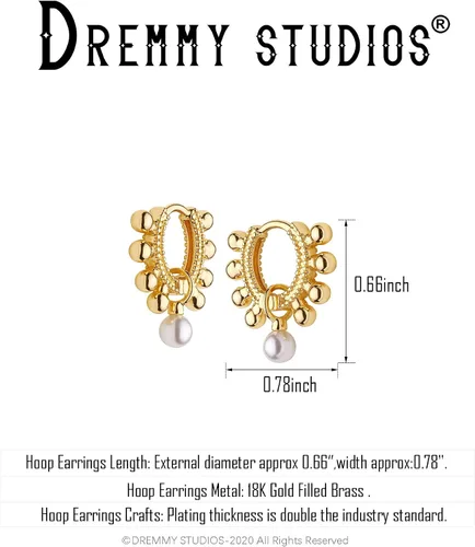 Miniatura 7 de Dremmy Studios arracadas de oro de 18quilates, dublé de oro, exquisitas, con borlas, abiertas, colgantes, con cruces, gotas, formas geométricas