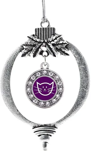 Miniatura 113 de Inspired Silver - Twin One - Adorno festivo de Navidad de plata - Adorno festivo de árbol de Navidad con dije de círculo y circonita cúbica