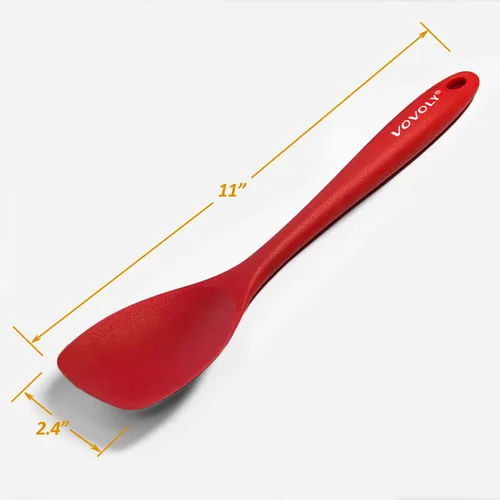 Miniatura 5 de Juego de espátulas de silicona mejorado, VOVOLY espátula de goma resistente al calor, raspadores flexibles antiadherentes sin costuras para hornear