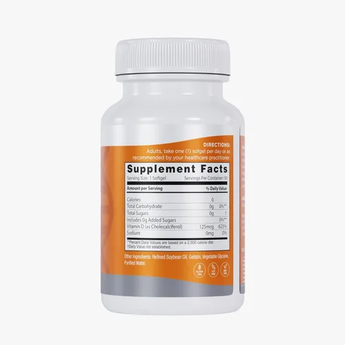 Miniatura 6 de Omax3 Vitamina D3 de alta potencia 5,000 UI (125 mcg) Huesos, músculos y articulaciones fuertes, salud cardíaca, inmunidad, sin OMG, sin gluten, sin