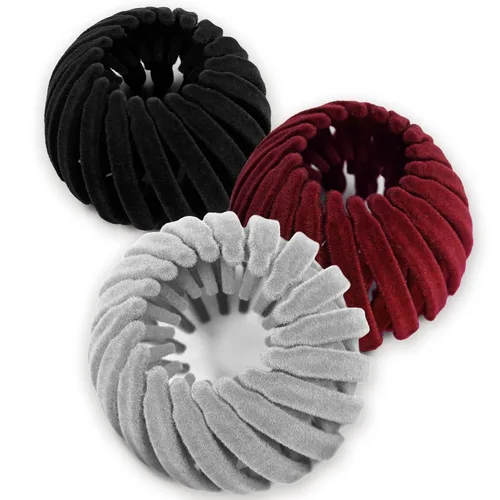 Miniatura 14 de Pinza de pelo mágica de nido de pájaro, accesorio para hacer moños, para cabello grueso y fino, 4 Negro