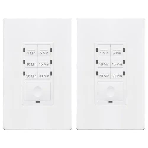 Miniatura 8 de ENERLITES Interruptor temporizador de cuenta regresiva de 1 hora, 1-5-10-20-30-60 minutos, para ventiladores de baño, calentadores, luces, indicador