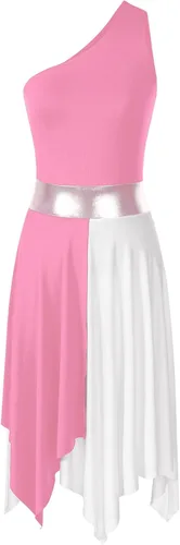 Miniatura 144 de easyforever Vestido de baile sin mangas con bloques de color para mujer, alabanza litúrgica, ropa de baile lírico, vestido de bata de adoración