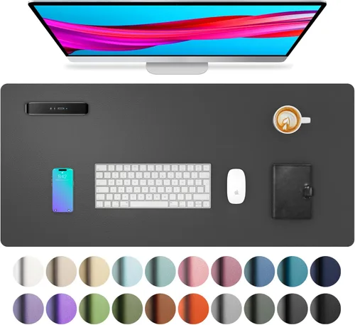 Miniatura 130 de Aothia - Protector de escritorio de cuero sintético, base para mouse, superficie antideslizante e impermeable para escribir y para laptop