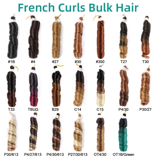 Miniatura 6 de Cabello rizado francés trenzado para trenzas de caja, 8 paquetes de 12 pulgadas, 3.00 oz/paquete, cabello trenzado de onda suelta, extensiones