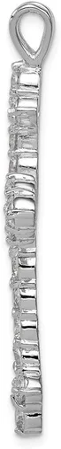 Miniatura 2 de Colgante de cruz de plata de ley 925 maciza con circonita cúbica 1654 in x 1063 in