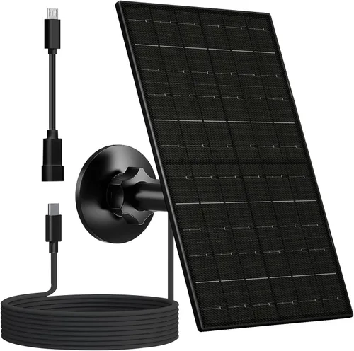 Miniatura 11 de Zivif Panel solar de 7 W para cámara de seguridad, cargador de panel solar USB C de 5 V compatible con cámara de batería recargable, IP65