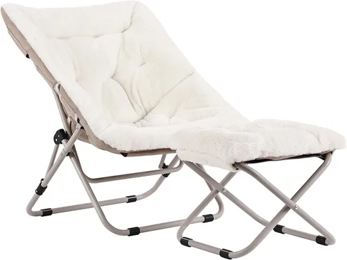 Miniatura 19 de Tiita Silla Cómoda Plegable, Silla de Acento Plegable de Gran Tamaño de Piel Sintética Suave, Silla de Descanso Perezosa para Niños, Adolescentes