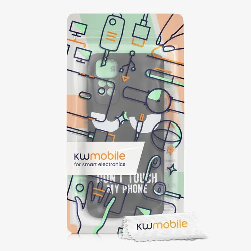 Miniatura 7 de kwmobile Funda de silicona TPU compatible con Xiaomi Redmi Note 11 / Note 11S - Funda suave - Don't Touch My Phone Blanco/Negro