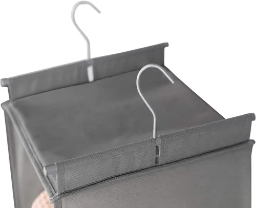 Miniatura 4 de MAX Houser Organizador colgante de armario con 5 estantes, ahorra espacio, estantes colgantes con (4) bolsillos laterales, plegable, gris claro