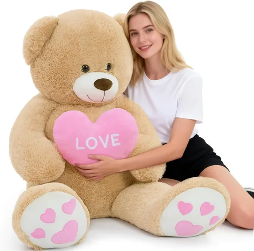 Miniatura 9 de MaoGoLan Oso de peluche gigante de 47 pulgadas, gran oso de peluche clásico para novia, novio, niños, 4 pies grande de peluche para decoración