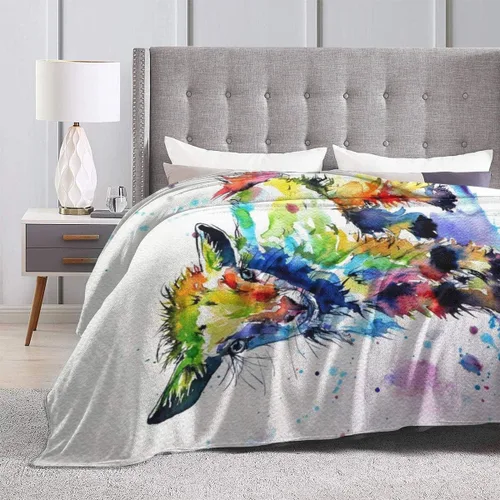 Miniatura 5 de Manta de cabra, regalos para niñas y niños, bonita manta colorida para sofá, manta de franela con animales, regalos de cumpleaños, 40 x 50 pulgadas