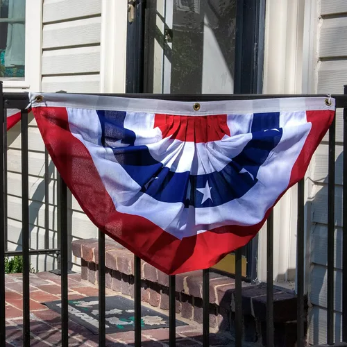 Miniatura 2 de Valley Forge Bandera americana de abanico de 1.5 x 3 pies de polialgodón Sentinel 100% fabricada en Estados Unidos con diseño de estrellas y rayas