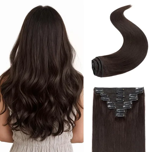 Miniatura 33 de 8Pcs Clip in Hair Extensions Real Human Hair, 140G 18 Inch Ash Blonde Mix Bleach Blonde 18P613