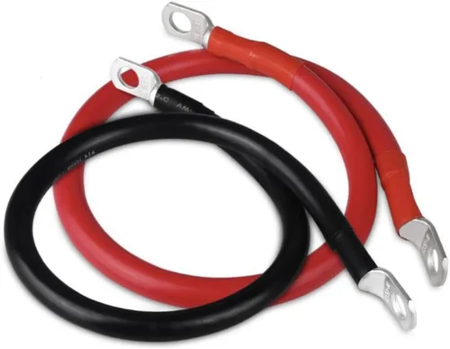 Miniatura 11 de Juego de cables de batería 4AWG de 20 pulgadas, cables inversores de batería de 4 calibre x 20" (1 negro y 1 rojo) con terminales de lugs de 3/8
