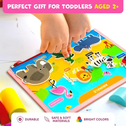 Miniatura 10 de Clever Fox Play Libro de actividades para niños pequeños de 1 a 3 años - Libro de mesa para bebés ocupados - Tablero de actividades de fieltro
