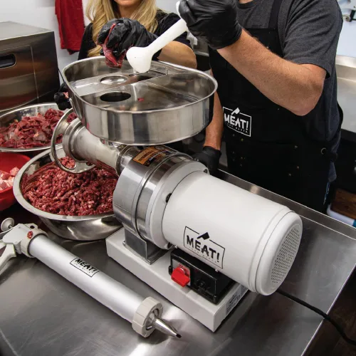 Miniatura 4 de ¡Carne! Molinillo de 1,5 HP con placas de molienda gruesas y finas, acero inoxidable, para moler carne, relleno de salchichas y procesamiento