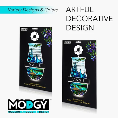 Miniatura 5 de MODGY Florero expandible, plástico decorativo moderno plegable impreso jarrones para centros de mesa para bodas, mesa de comedor, decoración