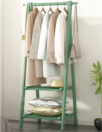 Miniatura 10 de Perchero de madera de bambú, con estantes de almacenamiento, estante para colgar ropa, para entrada, sala de estar, dormitorio
