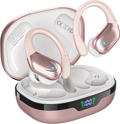 Auriculares inalámbricos Bluetooth 80 horas de reproducción de auriculares con pantalla de potencia con micrófono con cancelación de ruido con
