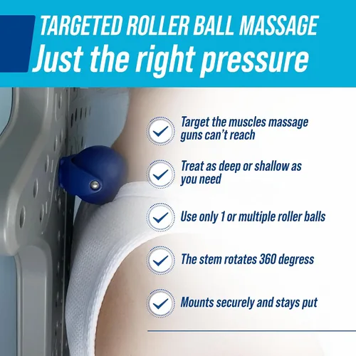 Miniatura 3 de EZ-Bak Masajeador – Masaje de bola de rodillo montado en la pared para tejido profundo, nudos musculares y puntos gatillo – Rodillo de terapia