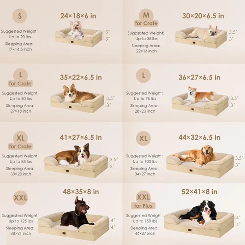 Miniatura 45 de EHEYCIGA – Cama ortopédica impermeable para perros pequeños, de espuma viscoelástica tipo caja de huevos, con bordes elevados y base antideslizante