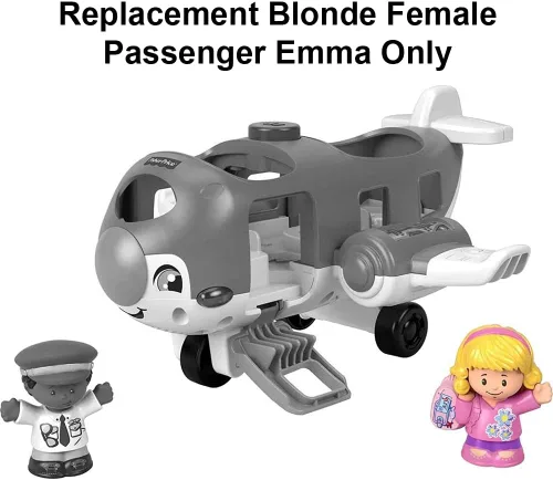 Miniatura 2 de Pieza de repuesto para Fisher-Price Little People Travel Together Airplane Playet - DJB53 ~ Reemplazo Rubia Pasajera Emma ~ Traje Rosa ~ Mochila