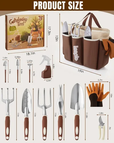 Miniatura 3 de Calendario de adviento navideño de jardinería para mujeres y hombres adultos 2025, juego de 12 días de regalos con herramientas de mano de jardín