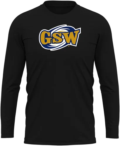 Miniatura 186 de Camisa deportiva de manga larga oficial de la NCAA Collegiate para hombre, colección negra con logotipo primario
